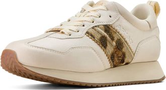 Ariat Womens Ranch Runner Trainer Shoes in Bright Cream Gilded Leopard Hair On, B Medium Width, Size 7.5, by Ariat