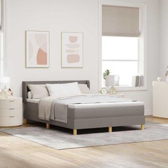 vidaXL Cama Con Somier Con Colch&oacute;n Taup&eacute; 140 X 200 Cm Tela Vidaxl