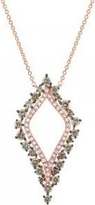 Allurez 0.94ct 14k Rose Gold White & Champagne Diamond Necklace