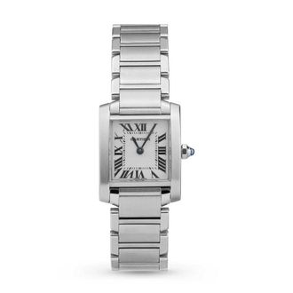 Cartier Pre-owned Cartier Tank Francaise Silver Grained Dial Ladies Watch W51008Q3