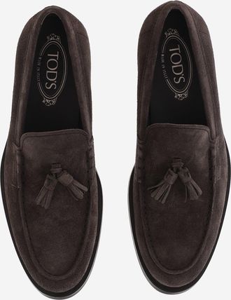 Tod's Mens Loafers Dark Brown Suede
