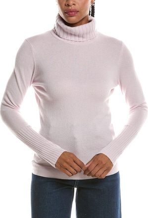 Fort&eacute; Cashmere Chunky Trim Turtleneck 100% Cashmere Sweater