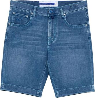 Jacob Cohen Broeken - Heren - Denim shorts - Blauw - W35 - Denim - Korte Broeken