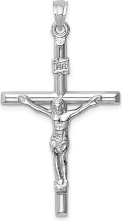 Diamond2Deal 14k White Gold Hollow Crucifix Pendant