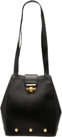 Ferragamo Pre-owned Shoulder Bags, female, Black, Size: ONE SIZE Pre-owned Leather Shoulder Bag
