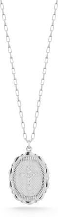 Glaze Jewelry Sterling Silver Oval Cross Necklace