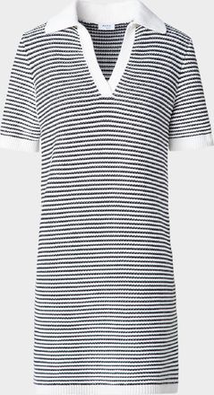 Akris Chunky Tweed Knit Mini Polo Dress