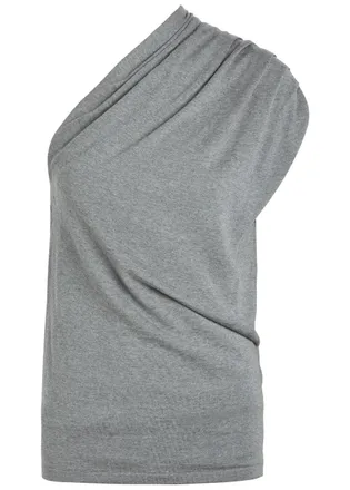 ARMARIUM Marcella One-shoulder Wool and Cashmere-blend top - Grey - S (UK8-10 / S)