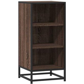 vidaXL Vidaxl - Aparador Madera Ingenier&iacute;a Y Metal Marr&oacute;n Roble 35,5x35x76 Cm