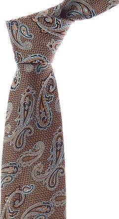 Etro Brown Paisley Silk Tie