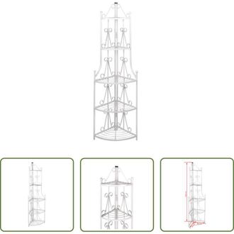 vidaXL Porta piante - Supporto per Piante Porta Piante ad Angolo Bianco