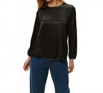Michael Stars Lali Crew Neck Blouse In Black