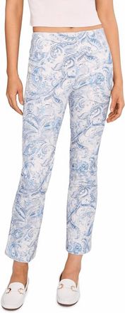 Elliott Lauren Printed Elastic Waist Pull-On Bootcut Pants In Blue Bayou