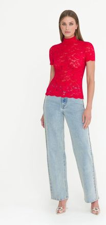 Generation Love Callen Lace Top in Scarlet at Nordstrom, Size Xx-Small Short