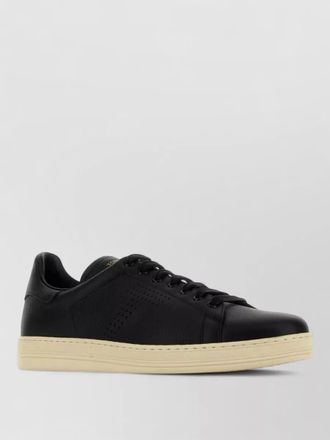 Tom Ford warwick leather sneakers perforated contrast sole