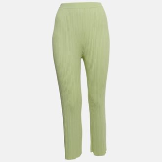 Dion Lee Mint Green Ribbed Knit Pants