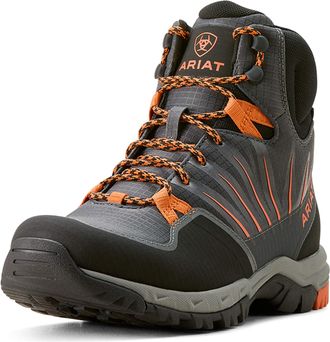 Ariat Mens Skyline Solaris Waterproof Boots in Shadow Grey Flame Orange, D Medium Width, Size 10.5, by Ariat