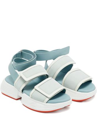 Herm&egrave;s 35.5 calf leather strap sandals - women - Calf Leather/Mesh/Calf Leather/Rubber - 35.5 - Blue