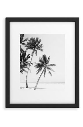 Deny Designs Island Framed Art Print in Black-White at Nordstrom, Size 13X19