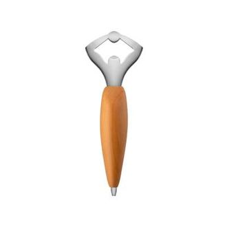 Alessi Bottle opener Alessi 100 Values Collection - Natural wood - Solid turned beech, FSC-certified - Designer Andrea Branzi