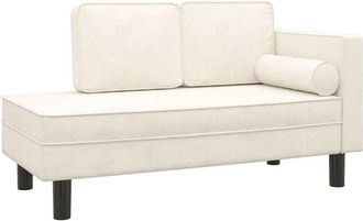 vidaXL Sof&aacute; Div&aacute;n Con Cojines Y Coj&iacute;n De Cabeza Terciopelo Crema Vidaxl