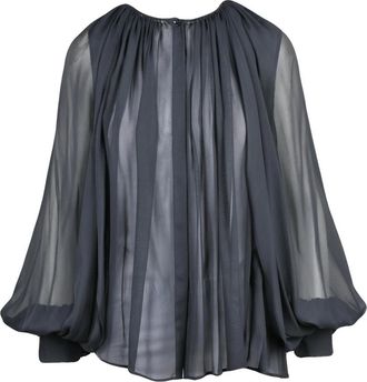 Semicouture Voile Pliss&eacute; Shirt - Dames - Blouses - Grijs - M - Overhemden