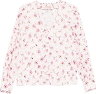 Twin-Set floral V-neck blouse - women - Microviscose - 42 - Pink