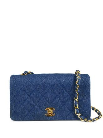 Chanel 1990 Full Flap kleine schoudertas - Blauw