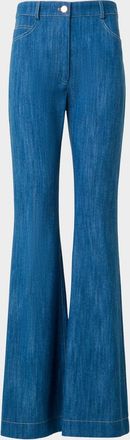 Akris Courtney Cotton-Stretch Denim Tailored Flare Jeans