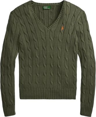 Ralph Lauren Trui Ralph Lauren - Dames - V-hals truien - Groen - S - Katoen - Truien & Vesten