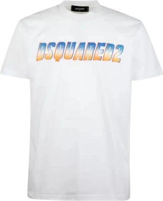 Dsquared2 Sparkle Logo Cool Fit T-Shirt - Heren - T-shirts - Wit - L - Katoen - Tops