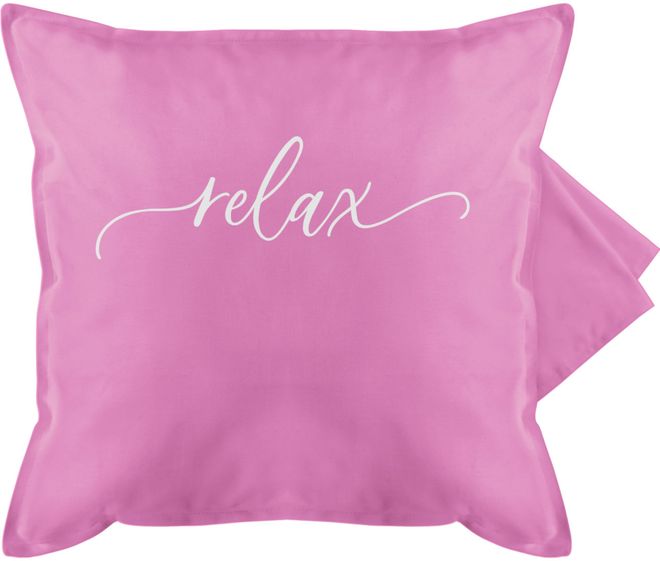 Shirtracer Kissenbezug Statement Relax Schriftzug weiß 50 x 50 cm