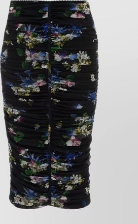 Blumarine floral bodycon midi tulle skirt