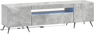 vidaXL Mueble De Tv Led Gris Hormig&oacute;n Madera De Ingenier&iacute;a Vidaxl