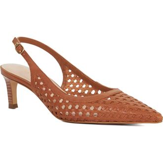 Dune London Divided Pointed Toe Slingback Pump in Tan at Nordstrom, Size 8Us