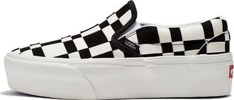 Vans Slip-On Woven Check Classic Stackform White Black VN0A7Q5RBZW