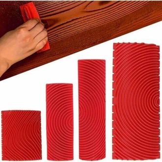 OEM Juego De 4 Herramientas De Imitaci&oacute;n De Vetas De Madera De Caucho, Herramientas Para Pintar Texturas De Vetas De Madera Para Paredes Del Hogar, Herram