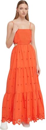 Desigual Maxi jurk met cut-out - Dames - Maxi kleedjes - Oranje - XS - Katoen - Kleedjes