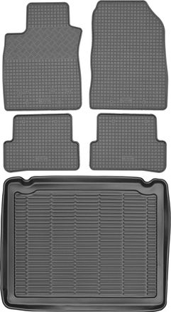 OEM Juego De Alfombrillas De Goma Para Coche Y Maletero Para Renault Clio Iii Estate (2006-2012)