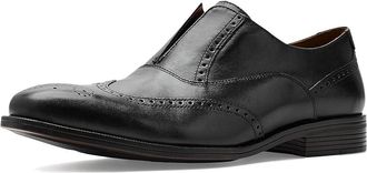 Johnston & Murphy Reeve Wingtip Slip-on Mens Shoes Black Full Grain : 10.5 M (D), Leather