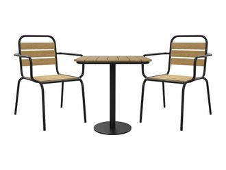 VENTE-UNIQUE.COM Conjunto de mesa y sillas para jard&iacute;n metal negro