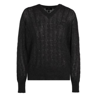 Etro Truien & Vesten, Heren, Zwart, L, Kasjmier, Kabelgebreide kasjmier trui