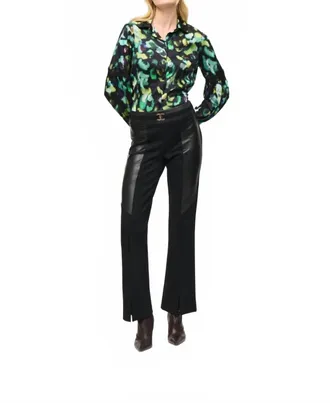 Joseph Ribkoff Abstract Print Button-Down Blouse In Black/multi