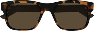 Gucci Square Zonnebrillen - Heren - Zonnebrillen - Bruin - 55 MM - Accessoires