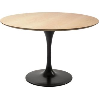 Kare Design Mesa de comedor para 6 personas redonda de roble y negra D120