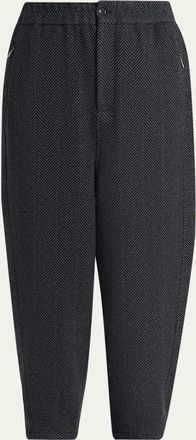 Giorgio Armani Mens Cashmere Relaxed Fit Maxi-Herringbone Pants