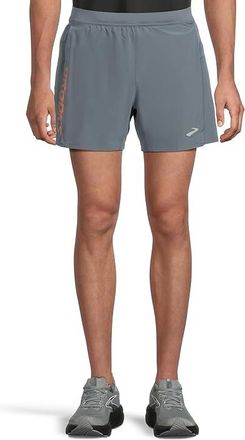 Brooks Journey 5 Shorts Mens Shorts Storm/Speed Logo : 2XL 5, Polyester/Spandex