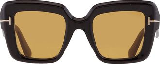 Tom Ford Esme Brown Square Ladies Sunglasses FT1157 01E 50