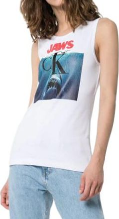 Calvin Klein 205W39NYC Jaws-print Ribbed Stretch-cotton Tank Top Size XS