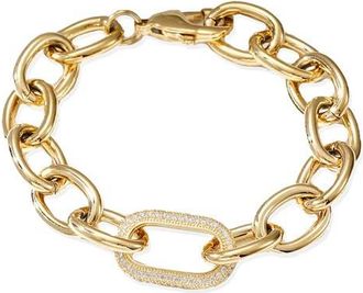 Jane Basch Pavé Crystal Oval Link Bracelet in Yellow at Nordstrom